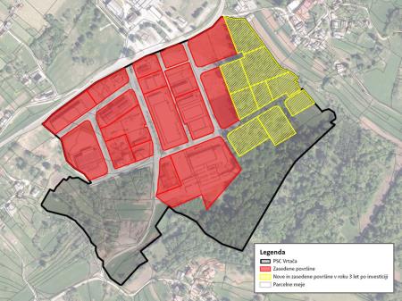 Prikaz trenutne zasedenosti PSC Vrtača in predvidena širitev